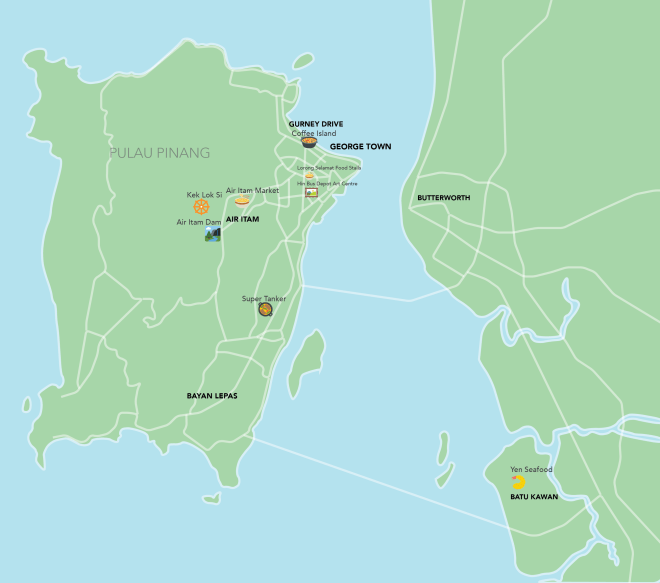 penang map